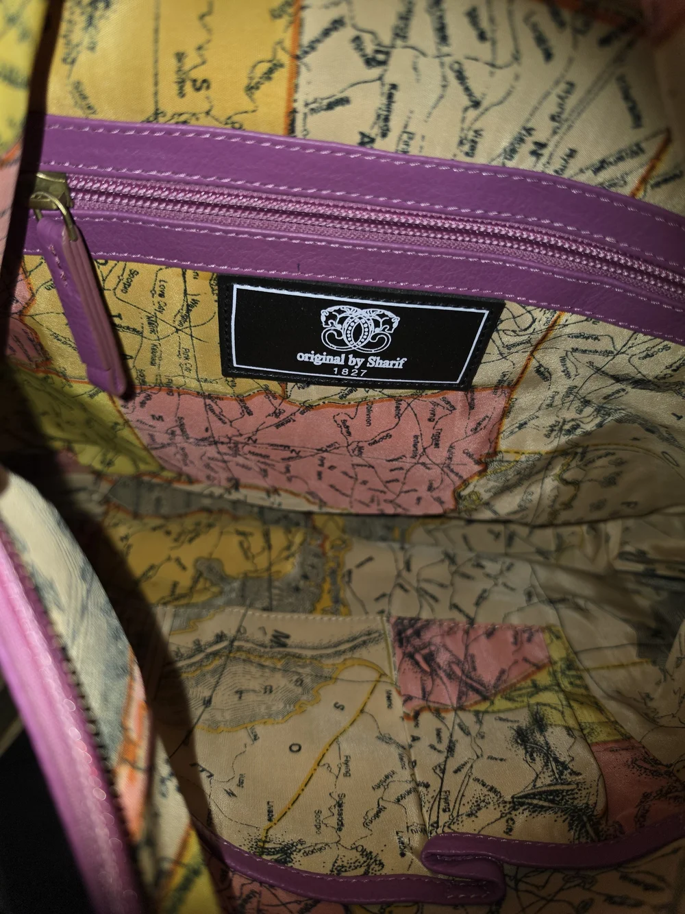 Sharif Purple Leather Hobo Bag